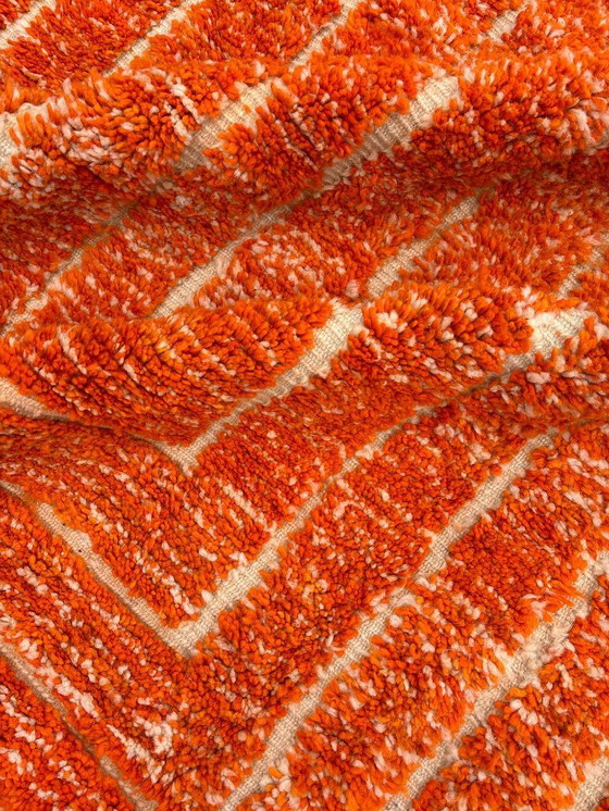 Image 1 of Beni Ouarain Teppich – 200 x 300 cm – Handgewebte marokkanische Wolle – Modernes oranges Design