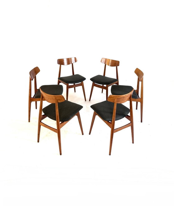 Image 1 of 6 sedie da pranzo restaurate, Habeo '60