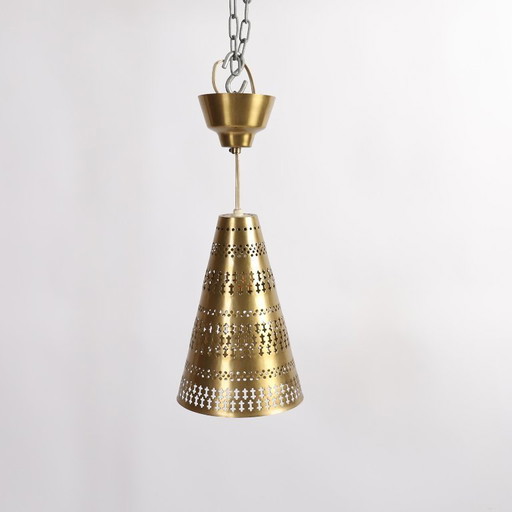 Hans BERGSTROM (1910-1996) Conical brass ceiling light