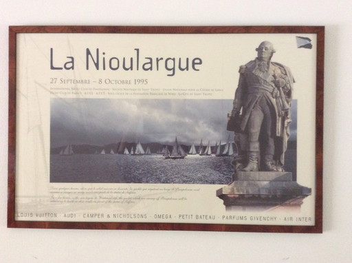 2 Vintage-Poster „La Nioularge 94 und 95“, gerahmt, Walnussholz