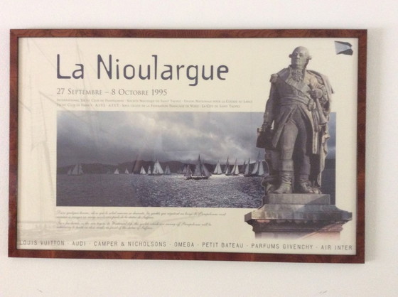 Image 1 of 2 Poster vintage La Nioularge 94 e 95, incorniciati, noce