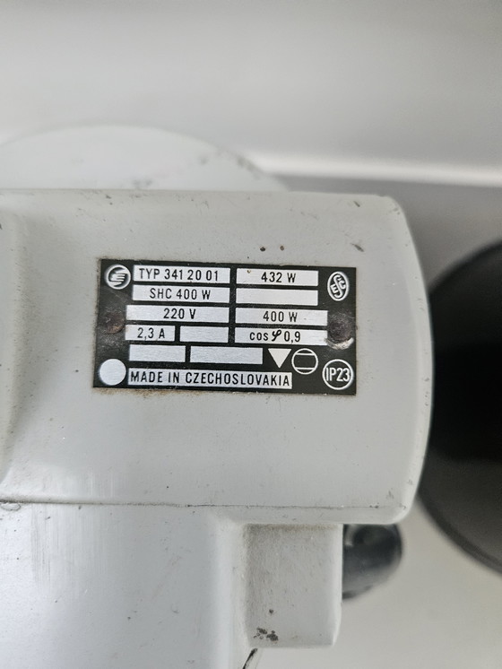 Image 1 of Set Hanglampen Fabriekslampen Tsjechië Jaren 50