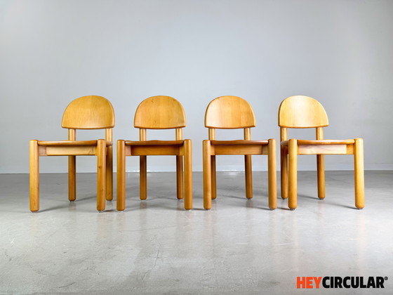 Image 1 of Set van 4 Rainer Daumiller stoelen Midcentury vintage stoel beukenhout