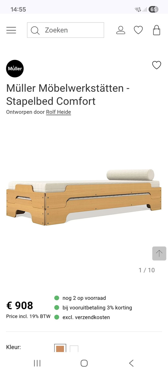 Image 1 of 2 camas individuales apilables de Müller