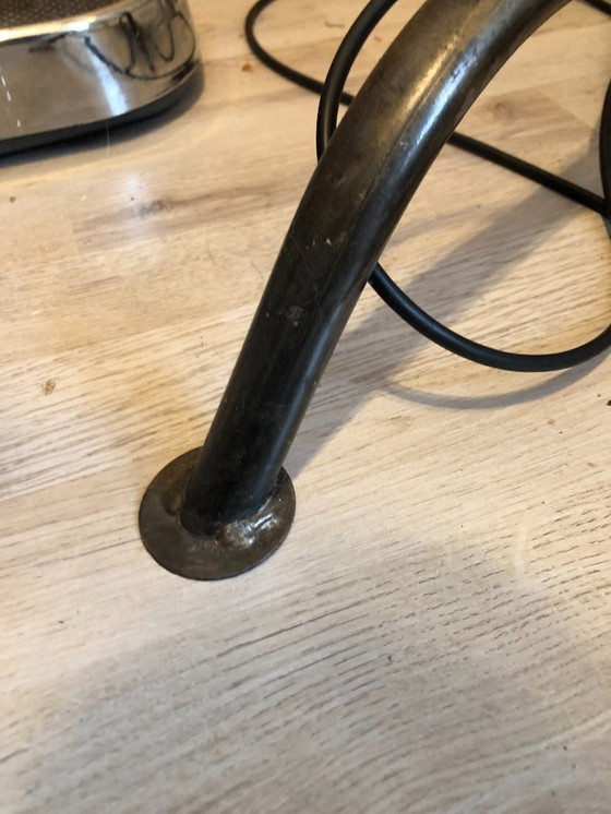 Image 1 of Hoge theater lamp spot industriele lamp op gietijzeren staander - uitschuifbaar - 220cm