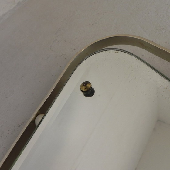 Image 1 of Vintage cut mirror in aluminum frame, 1950s