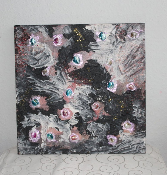 Image 1 of Trésors de la Terre, technique mixte sur panneau de contreplaqué et cadre en bois massif