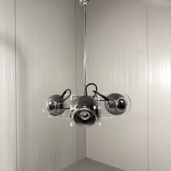Image 1 of Lampada a sospensione in plexiglass stile Gino Sarfatti, anni '70