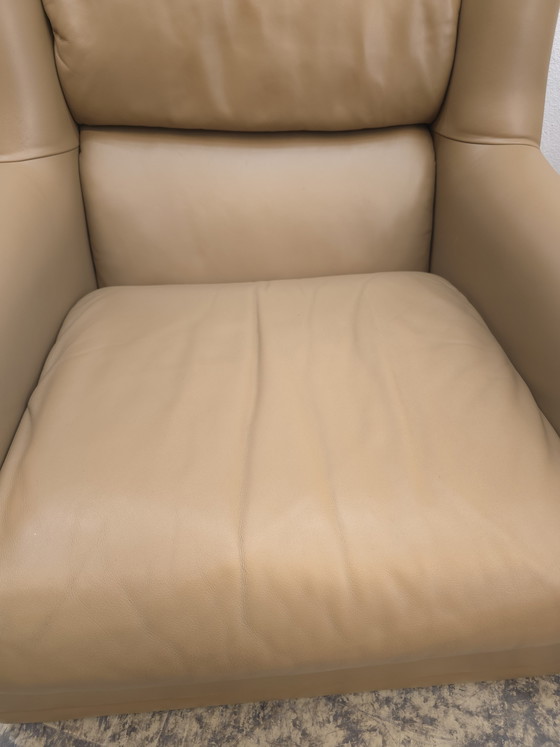 Image 1 of Poltrona Frau Set de tres plazas con sillón, sofá de cuero, sillón de diseño