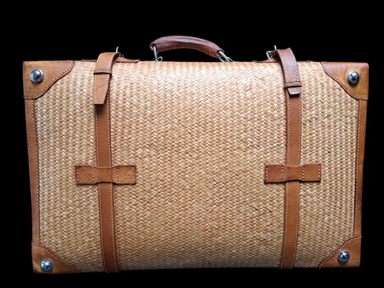 Image 1 of Valigia vintage in pelle di rafia 1950/1960