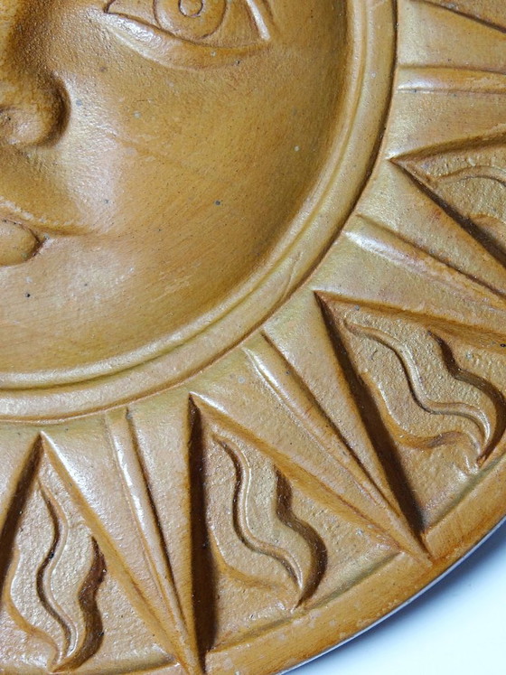 Piatto da Parete Sole Antropomorfo in Terracotta Patinata, Italia Vintage 1996 – Decorazioni murali, Ceramic (photo 11 of 12)