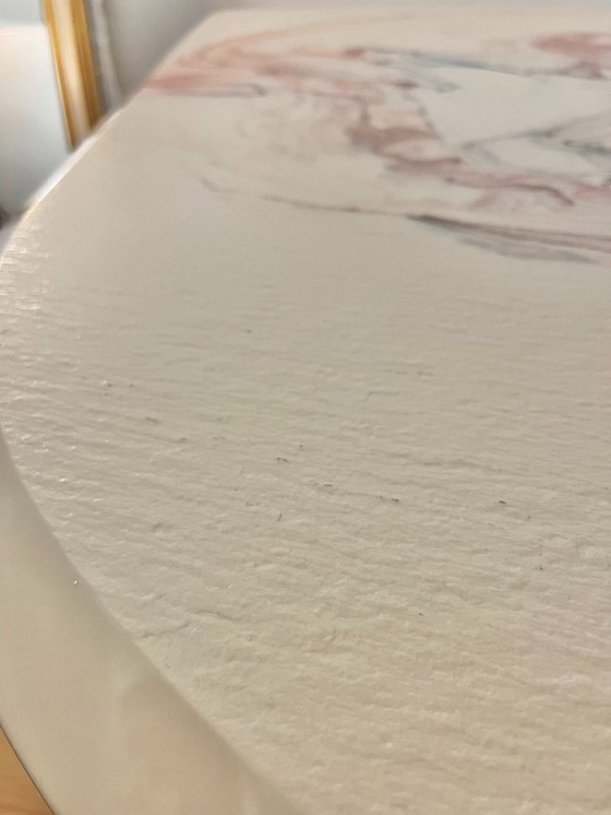 Image 1 of Pink Marmorino vintage Italian design coffee table