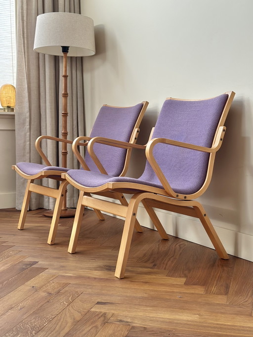 Set 2 fauteuils Finn Østergaard model Albert jaren 50/60/70