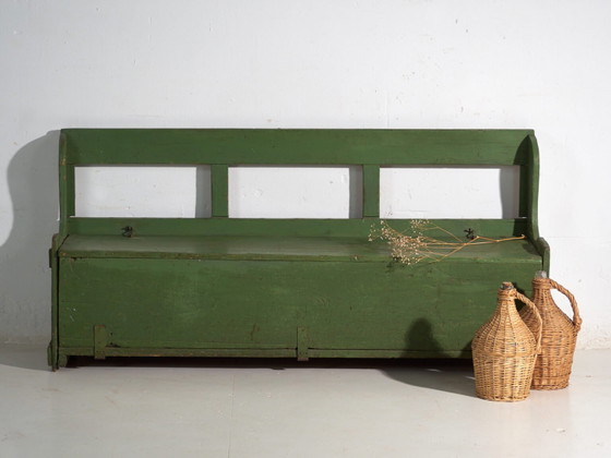 Antique painted storage bench – Central Europe, circa 1900 – Benches, Rustic (photo 29 of 35)