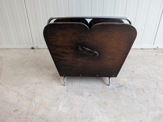 Portariviste Vintage in Legno – Wood, Chrome (photo 10 of 11)