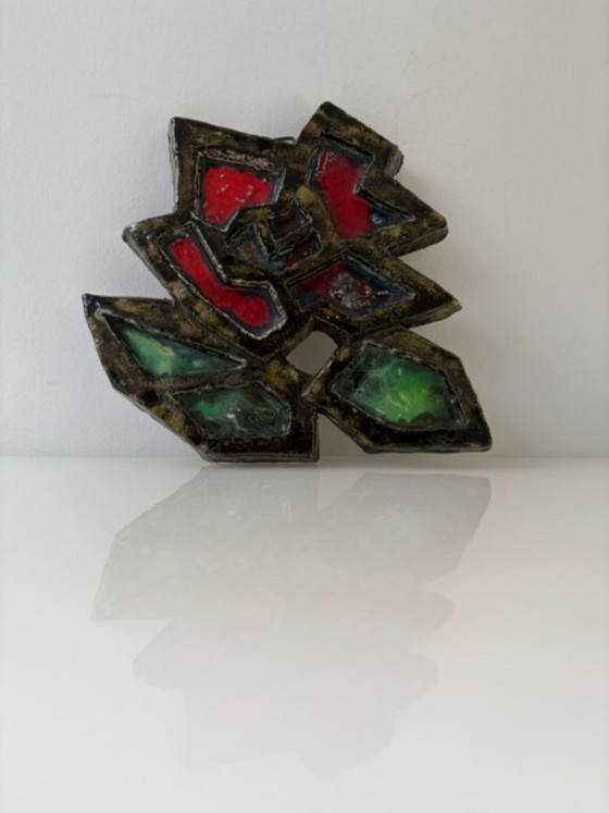 Rilievo Murale in Ceramica Brutalista – Fiore – Oggetti decorativi (photo 9 of 11)