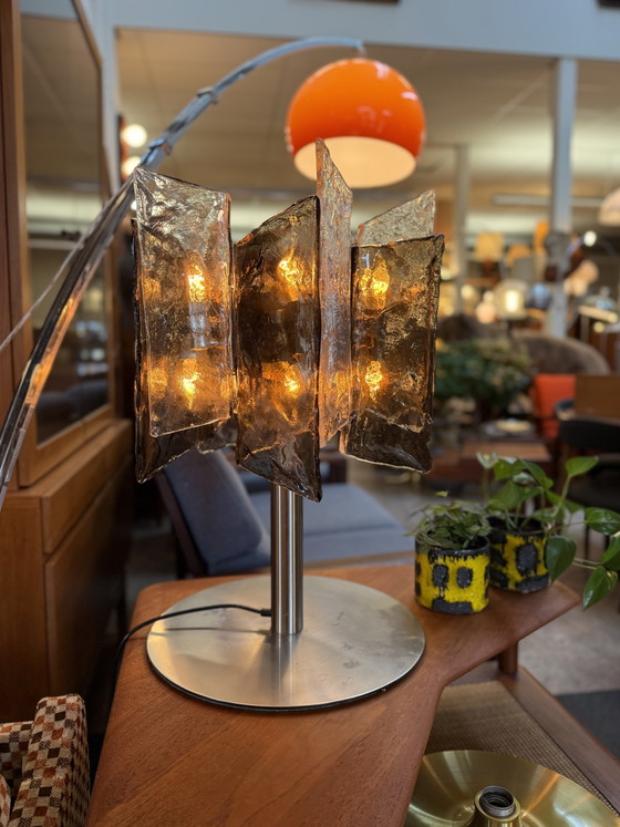 Vintage Murano glass table lamp, Italy '80s – rvs, Metal (photo 15 of 15)