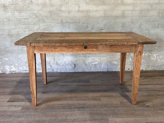 Image 1 of Authentic Farm Table With 1 Drawer