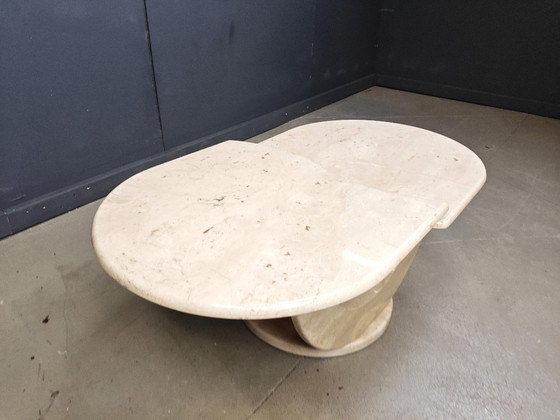 Image 1 of Table basse vintage à deux niveaux en travertin, 1970