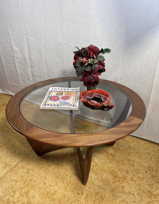 Mid Century Retro Vintage Teak Round Astro Coffee Table by GPlan 1960 Designed by Victor Wilkins