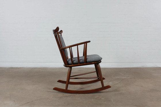 Vintage Deense Schommelstoel Mid Century Design jaren 60 70 – Farstrup, Schommelstoelen, Wood, Scandinavian (photo 3 of 16)