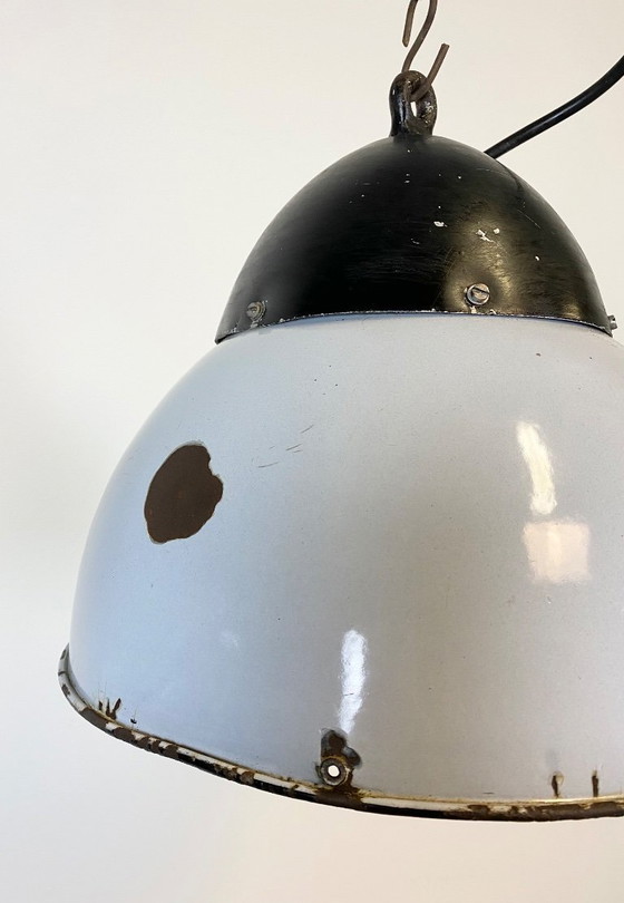 Image 1 of Lampada a sospensione vintage in smalto grigio industriale, anni '30