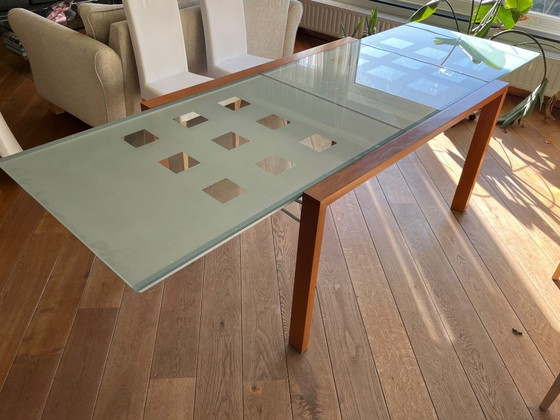 Ligne Rosset Dining Table Cherry Wood/Glass – Ligne Roset, Metal (photo 3 of 5)
