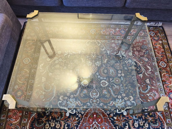 Peter Ghyczy Coffee table | Brass & Glass | 90 x 70 x 45 cm | 1970s (photo 6 of 8)