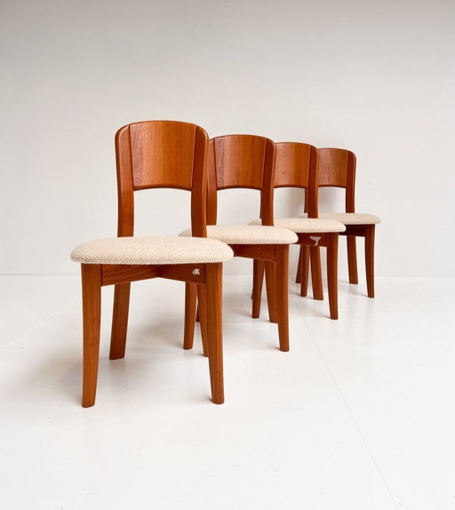 Set di 4 sedie di design danese di Gramrode degli anni '70