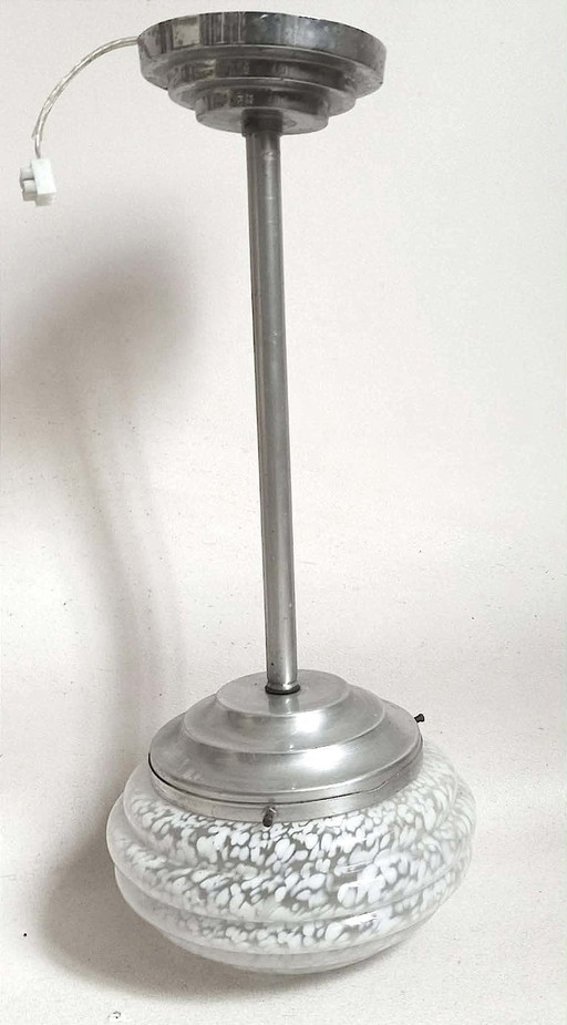 Lampada a sospensione Art Déco, vetro Clichy, altezza 52 cm