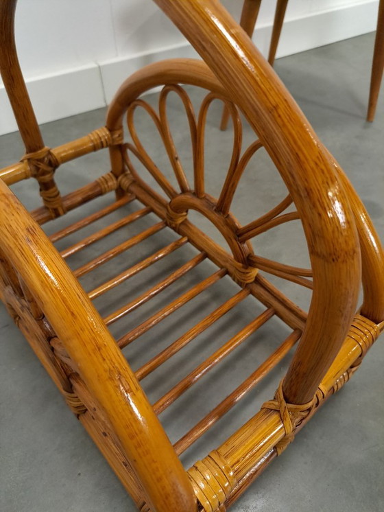 Image 1 of Rattan magazine rack, reading basket