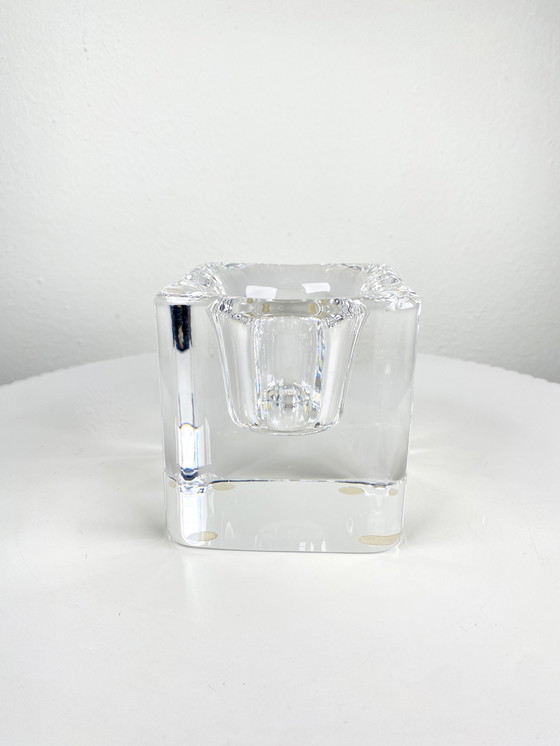 Image 1 of Vintage Kosta Boda Heldere Ijsblokjes Kaarshouder - Vintage Minimalistisch Scandinavisch Design Housewarming Gifts