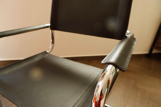 Image 1 of Mart Stam Style Cantilever Chairs – S34 Inspired, Chrome Frame, Leather Upholstery