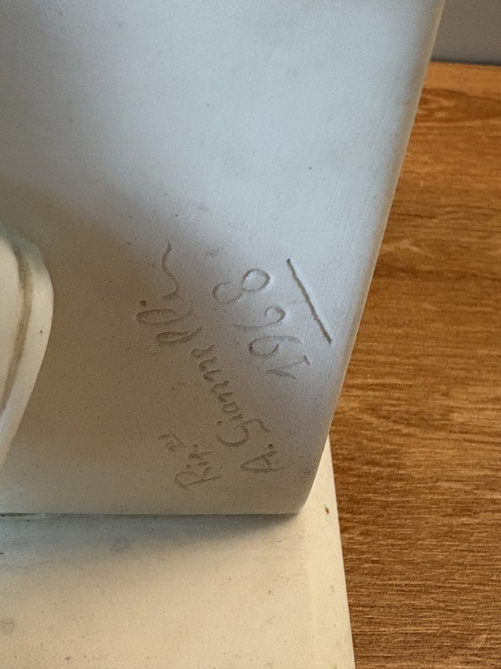 Image 1 of Mozes naar Michelangelo – Italiaanse reproductie in marmercomposiet, 1968
