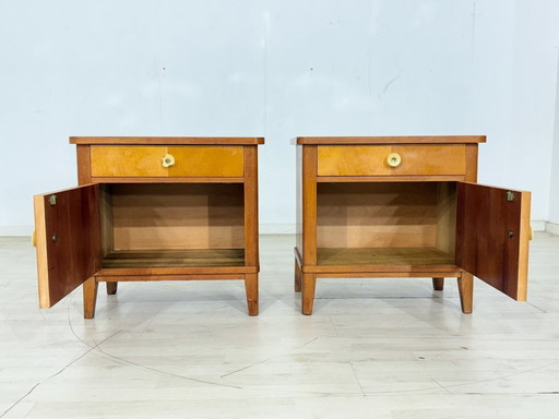 2x Vintage nachtkastjes, nachtkastjes, bijzettafels en ladekasten