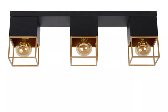 Lucide RIXT Ceiling Light - Black - 3x E27 – Metal (photo 3 of 5)