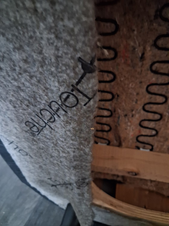 Image 1 of Canapé 2 places Touche en cuir noir