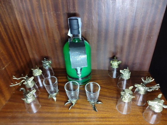 Image 1 of 12 borrelglaasjes van 25 ml met metalen dierenvoetjes
