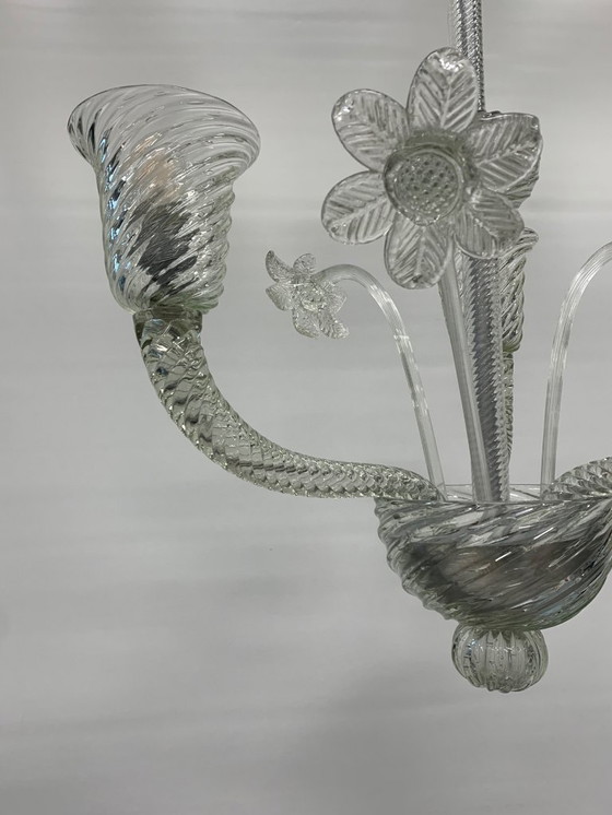 Image 1 of Kroonluchter van Murano-glas, toegeschreven aan Seguso, circa 1950.