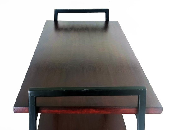 Image 1 of vintage side table with casters