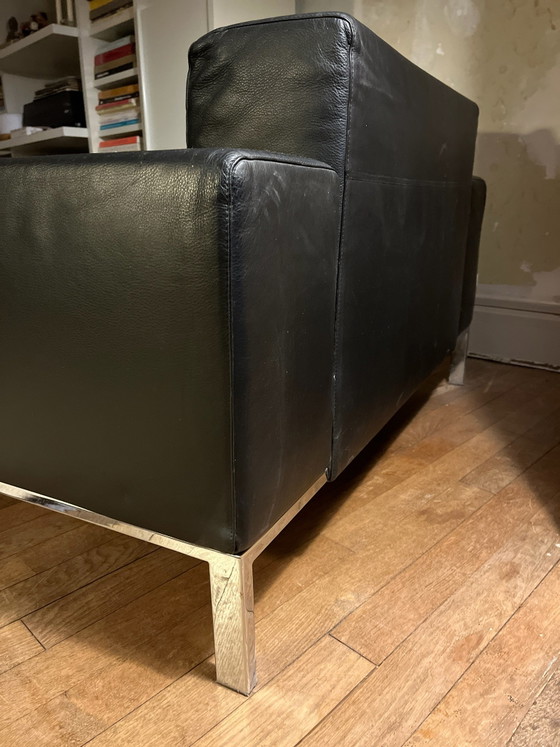 Zanotta Alga Cuero Negro – Sillones, Cromo (photo 5 of 5)
