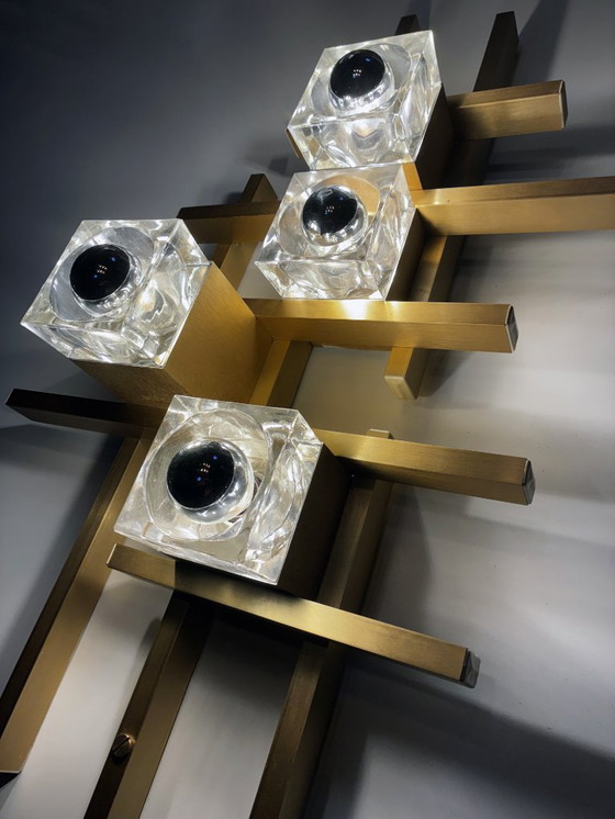Image 1 of Große Wandleuchte • Gaetano Sciolari • Murano • Weltraumzeitalter • 1970