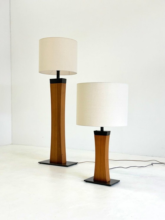 Italian Mid Century teak table lamp – Wood, Metal (photo 15 of 16)