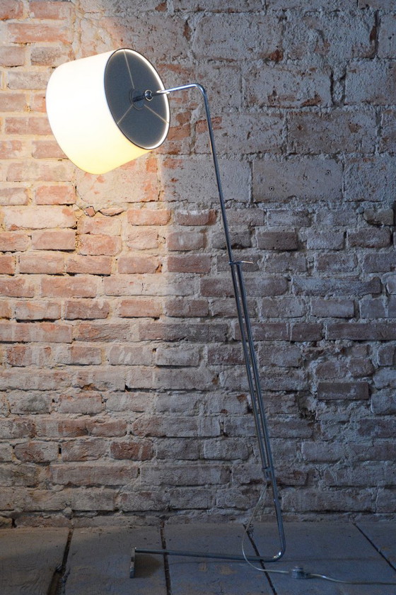 Originele vloerlamp uit het midden van de eeuw, van G. Teixido, chroom, katoen, Italië, jaren 90 – Carpyen (photo 5 of 14)