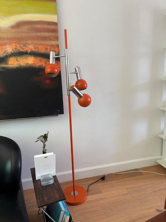 Image 1 of Mid century - Orange Wilko Triple Eyeball Space Age Stehleuchte