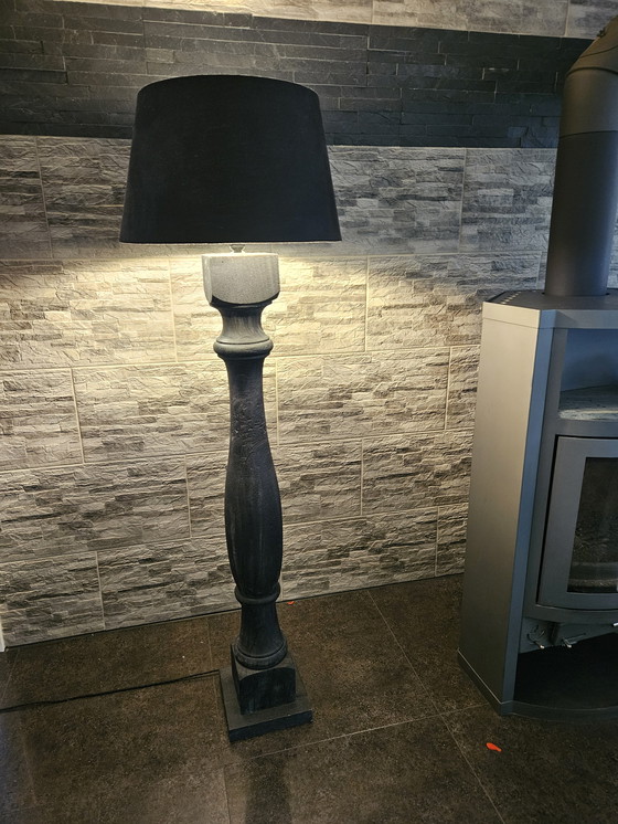 Image 1 of Lámpara de pie XXL sólida y de alta calidad en estilo balaustre | Madera noble