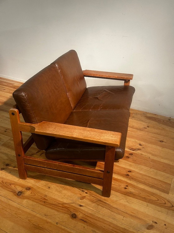 Mid-Century Two-seater in Leather Aksel Dahl – KP Møbler, 2 seaters, Wood (photo 3 of 27)