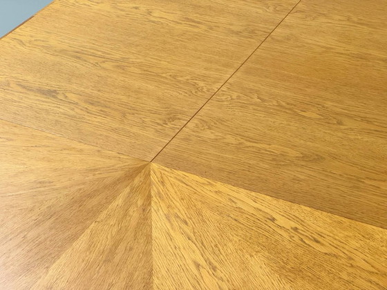 Image 1 of Round extendable dining table made of light-colored solid beech wood, 1970s