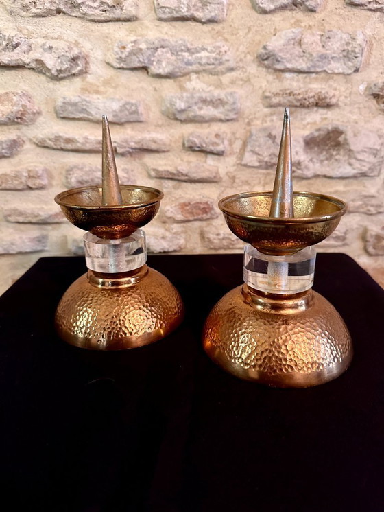 Image 1 of PAIRE DE PIQUE CIERGE ART DECO
