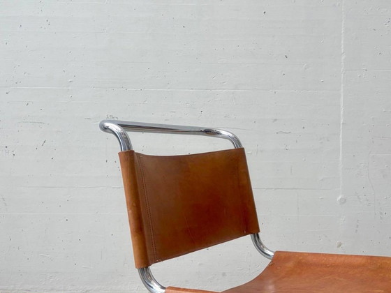 Fauteuil cantilever recouvert d'un magnifique cuir cognac – Leather (photo 3 of 17)
